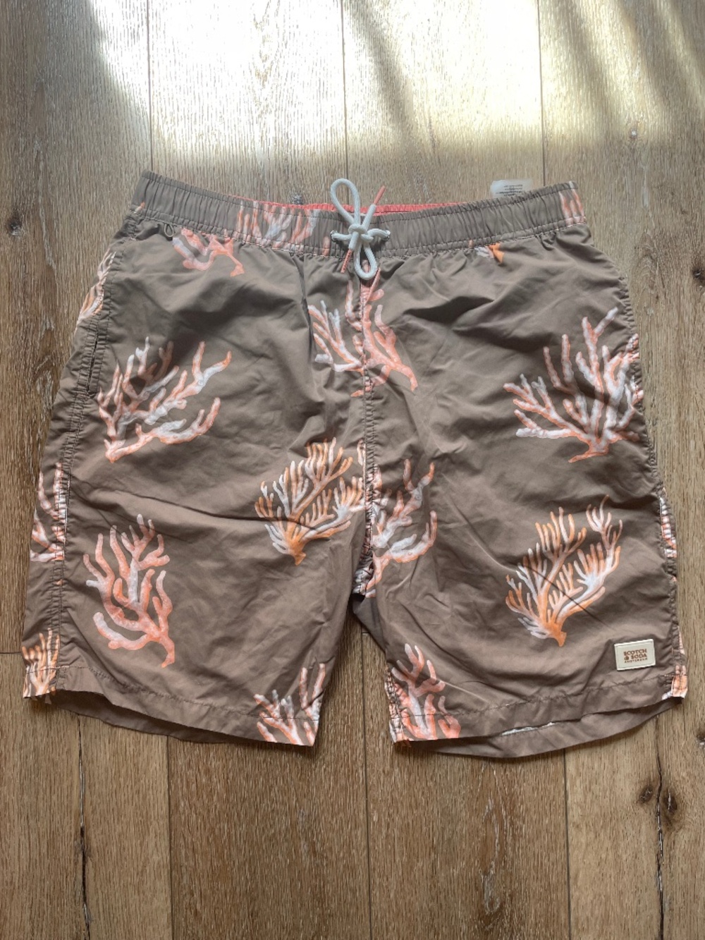 Scotch and Soda Swim Short Taupe Coral Size L